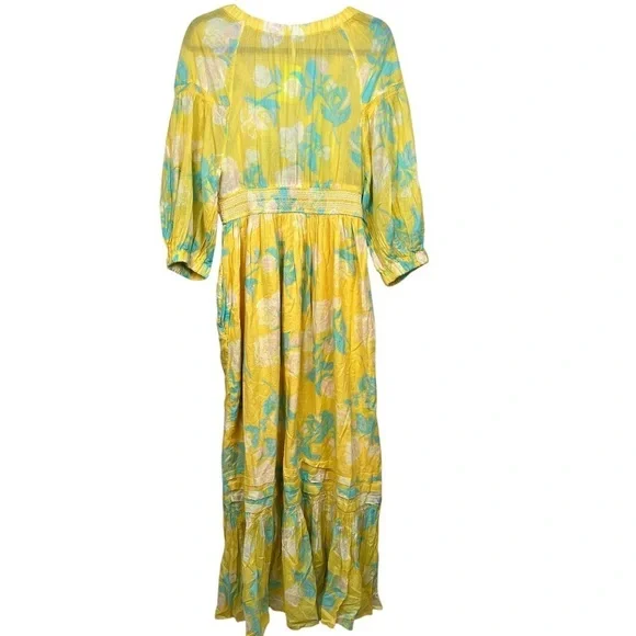 Free People Golden Hour Border Maxi Dress Yellow - Picture 4 of 9